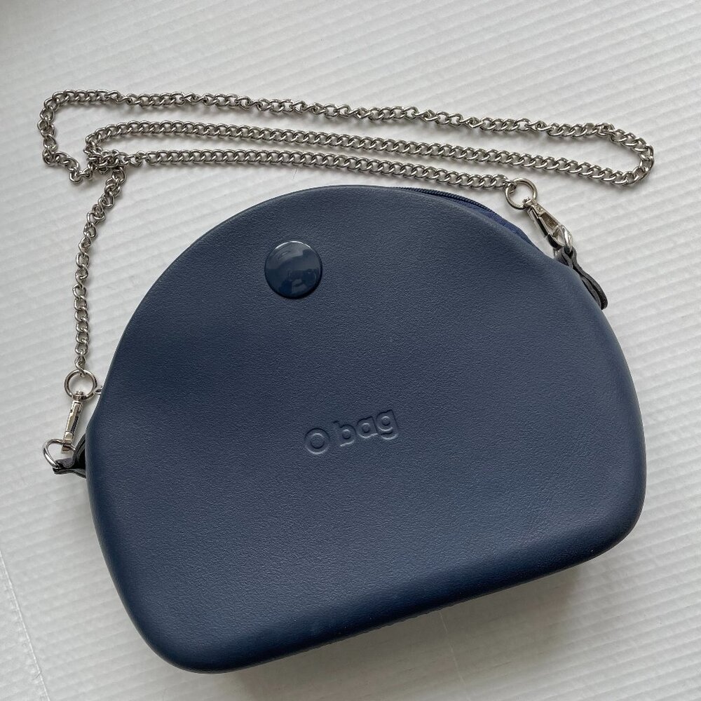 OBag Moon Bag Blue Silver Chain Crossbody